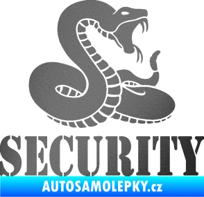 Samolepka Security hlídáno - pravá had grafitová metalíza