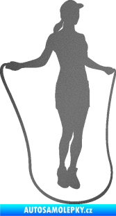 Samolepka Skákání přes švihadlo 001 pravá skipping rope grafitová metalíza