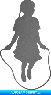 Samolepka Skákání přes švihadlo 004 pravá skipping rope grafitová metalíza
