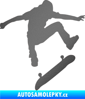 Samolepka Skateboard 005 pravá grafitová metalíza