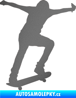 Samolepka Skateboard 006 pravá grafitová metalíza