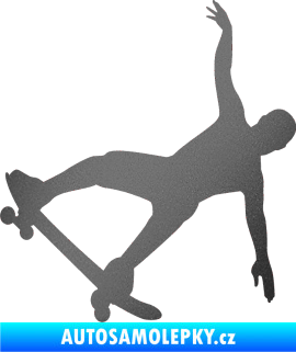 Samolepka Skateboard 013 levá grafitová metalíza