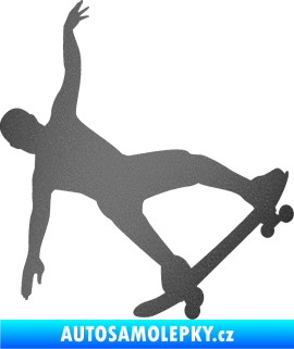 Samolepka Skateboard 013 pravá grafitová metalíza