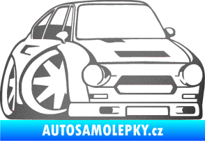 Samolepka Škoda 110r karikatura pravá grafitová metalíza