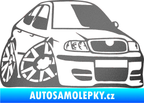 Samolepka Škoda Octavia karikatura pravá grafitová metalíza