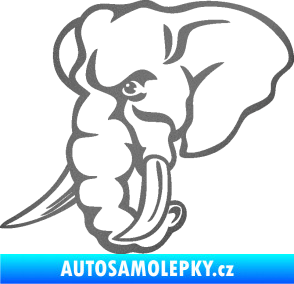 Samolepka Slon 026 levá hlava grafitová metalíza