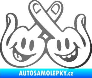 Samolepka Smajlíci f*ck levá grafitová metalíza