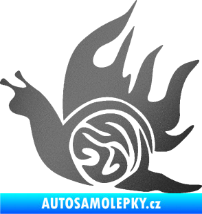 Samolepka Šnek s plameny levá grafitová metalíza