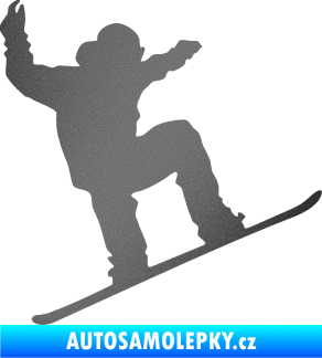Samolepka Snowboard 003 pravá grafitová metalíza