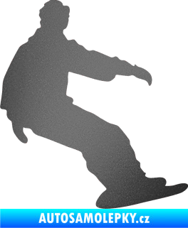 Samolepka Snowboard 006 levá grafitová metalíza