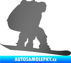Samolepka Snowboard 010 pravá grafitová metalíza