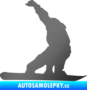 Samolepka Snowboard 011 pravá grafitová metalíza