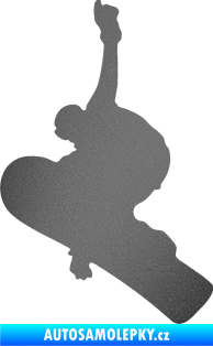 Samolepka Snowboard 012 levá grafitová metalíza