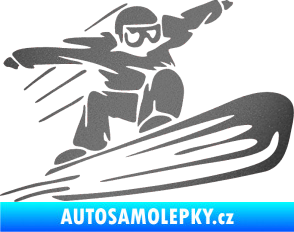 Samolepka Snowboard 014 pravá grafitová metalíza