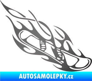 Samolepka Snowboard 015 pravá grafitová metalíza