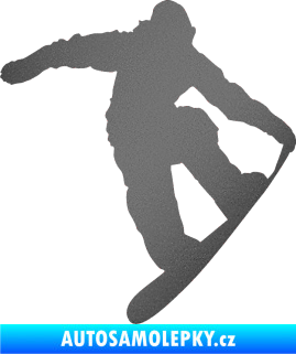 Samolepka Snowboard 019 levá grafitová metalíza