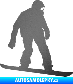 Samolepka Snowboard 027 pravá grafitová metalíza