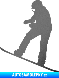 Samolepka Snowboard 030 levá grafitová metalíza