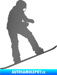 Samolepka Snowboard 030 pravá grafitová metalíza