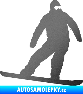 Samolepka Snowboard 034 pravá grafitová metalíza