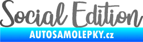 Samolepka Social edition nápis grafitová metalíza