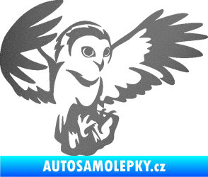 Samolepka Sova 006 pravá grafitová metalíza