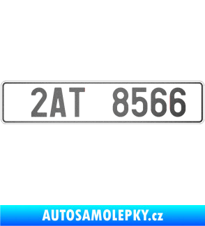 Samolepka SPZ bez EU reflexní (odrazkový) podklad grafitová metalíza