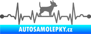 Samolepka Srdeční tep 006 pravá čivava grafitová metalíza
