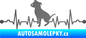 Samolepka Srdeční tep 007 levá pitbull grafitová metalíza