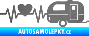 Samolepka Srdeční tep 030 pravá kempování grafitová metalíza
