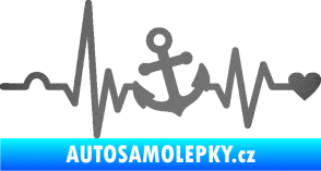 Samolepka Srdeční tep 031 levá kotva grafitová metalíza