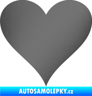 Samolepka Srdíčko 001 grafitová metalíza
