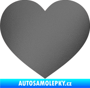 Samolepka Srdíčko 002 grafitová metalíza