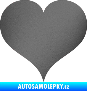 Samolepka Srdíčko 003 grafitová metalíza