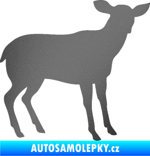 Samolepka Srna 001 pravá grafitová metalíza