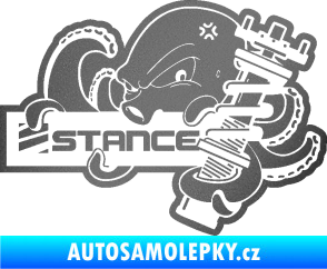 Samolepka Stance nápis s chobotnicí grafitová metalíza