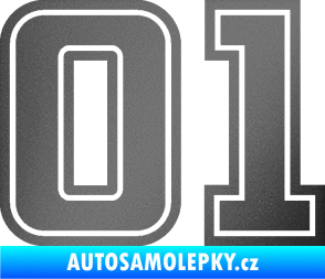 Samolepka Startovní číslo 01 typ 5 grafitová metalíza