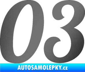 Samolepka Startovní číslo 03 typ 3 grafitová metalíza