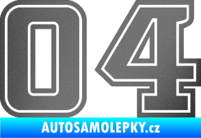 Samolepka Startovní číslo 04 typ 5 grafitová metalíza