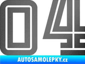 Samolepka Startovní číslo 04 typ 7 grafitová metalíza