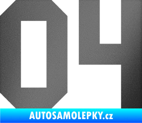 Samolepka Startovní číslo 04 grafitová metalíza