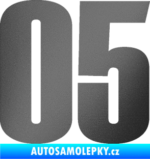 Samolepka Startovní číslo 05 typ 2 grafitová metalíza