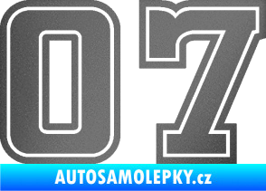 Samolepka Startovní číslo 07 typ 5 grafitová metalíza