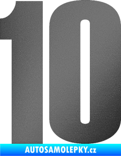 Samolepka Startovní číslo 10 typ 2    grafitová metalíza