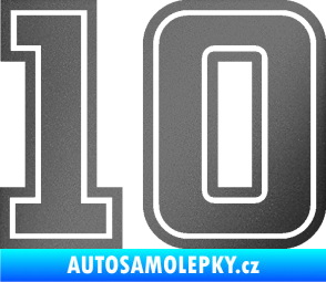 Samolepka Startovní číslo 10 typ 5 grafitová metalíza