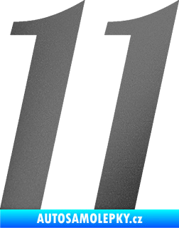 Samolepka Startovní číslo 11 typ 3   grafitová metalíza