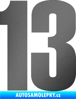 Samolepka Startovní číslo 13 typ 2    grafitová metalíza