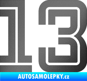 Samolepka Startovní číslo 13 typ 7 grafitová metalíza