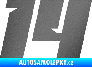 Samolepka Startovní číslo 14 typ 6 grafitová metalíza