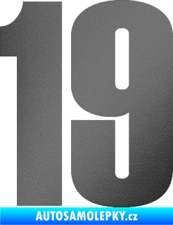 Samolepka Startovní číslo 19 typ 2      grafitová metalíza